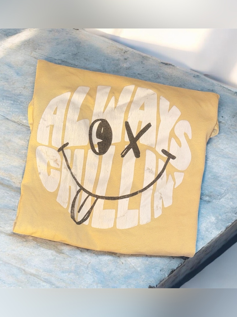 wonder nation Yellow Graphic Smile Pullover Hoodie